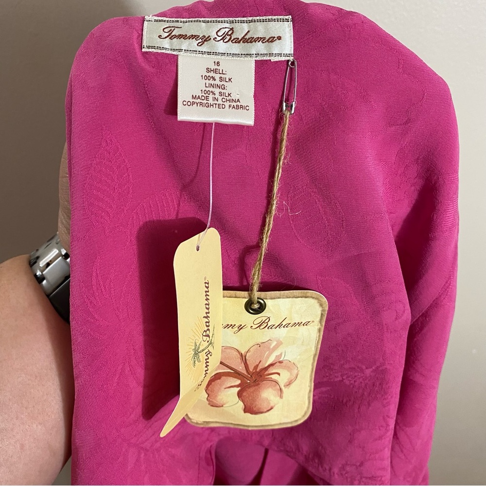 Tommy Bahama paradise found silk pink halter top maxi wrap skirt set sz 16 $225 - Picture 6 of 9